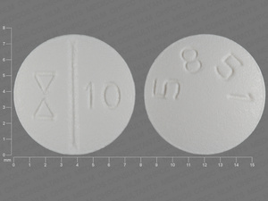 White Round pill with imprint 5851;10 — Escitalopram Escitalopram oxalate 10 mg; (view 2)