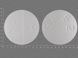 White Round pill with imprint 5852;20 — Escitalopram Escitalopram oxalate 20 mg; (view 2)