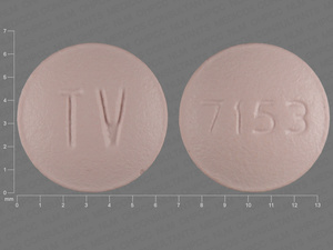 Pink Round pill with imprint 7153;TV — Simvastatin Simvastatin 10 mg; (view 3)