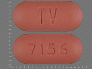 Red Oval pill with imprint 7156;TV — Simvastatin Simvastatin 80 mg; (view 2)