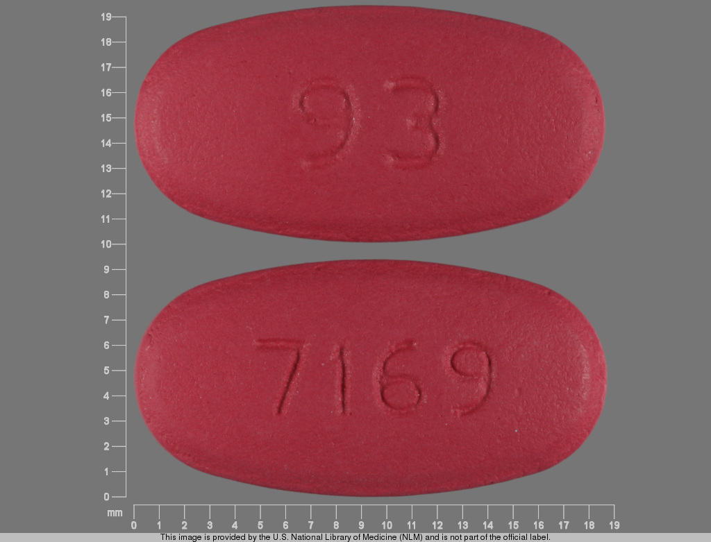 Pink Oval pill with imprint 93;7169 — Azithromycin 500 mg (view 2)