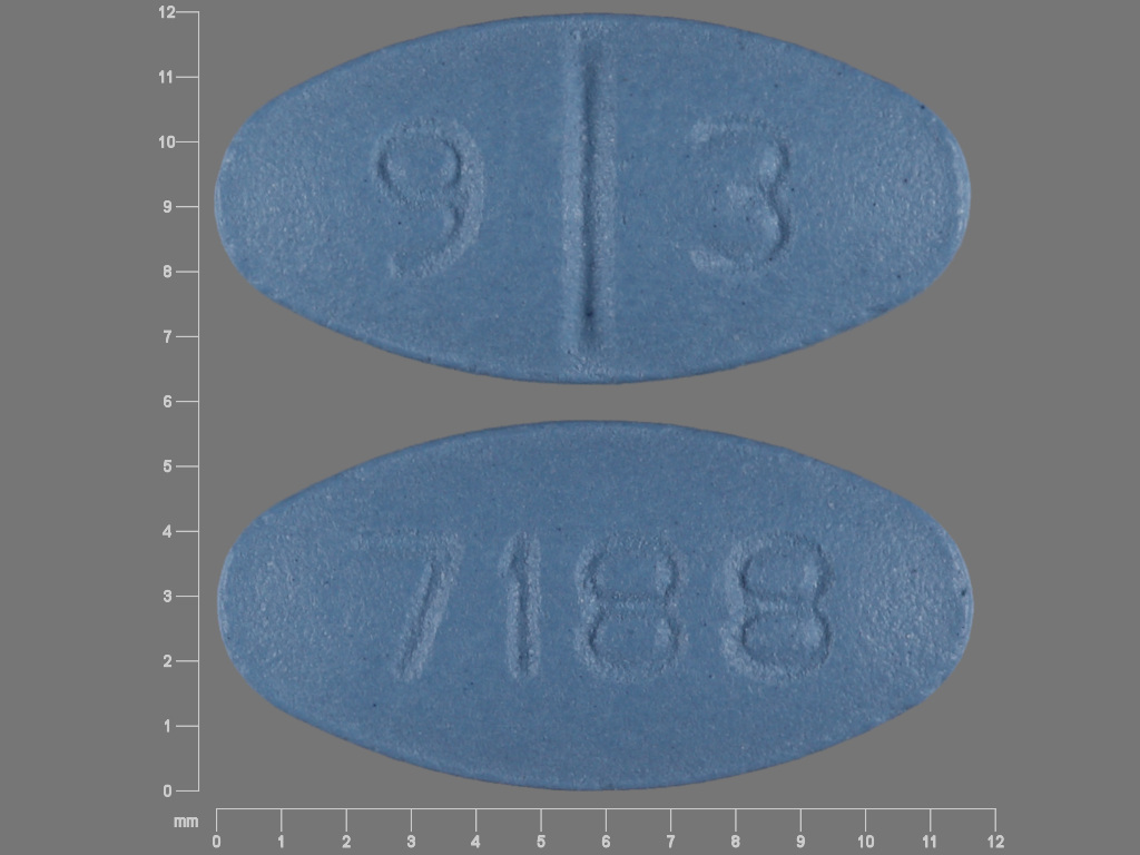 Blue Oval pill with imprint 7188;9;3 — Fluoxetine Fluoxetine hydrochloride 10 mg; (view 3)