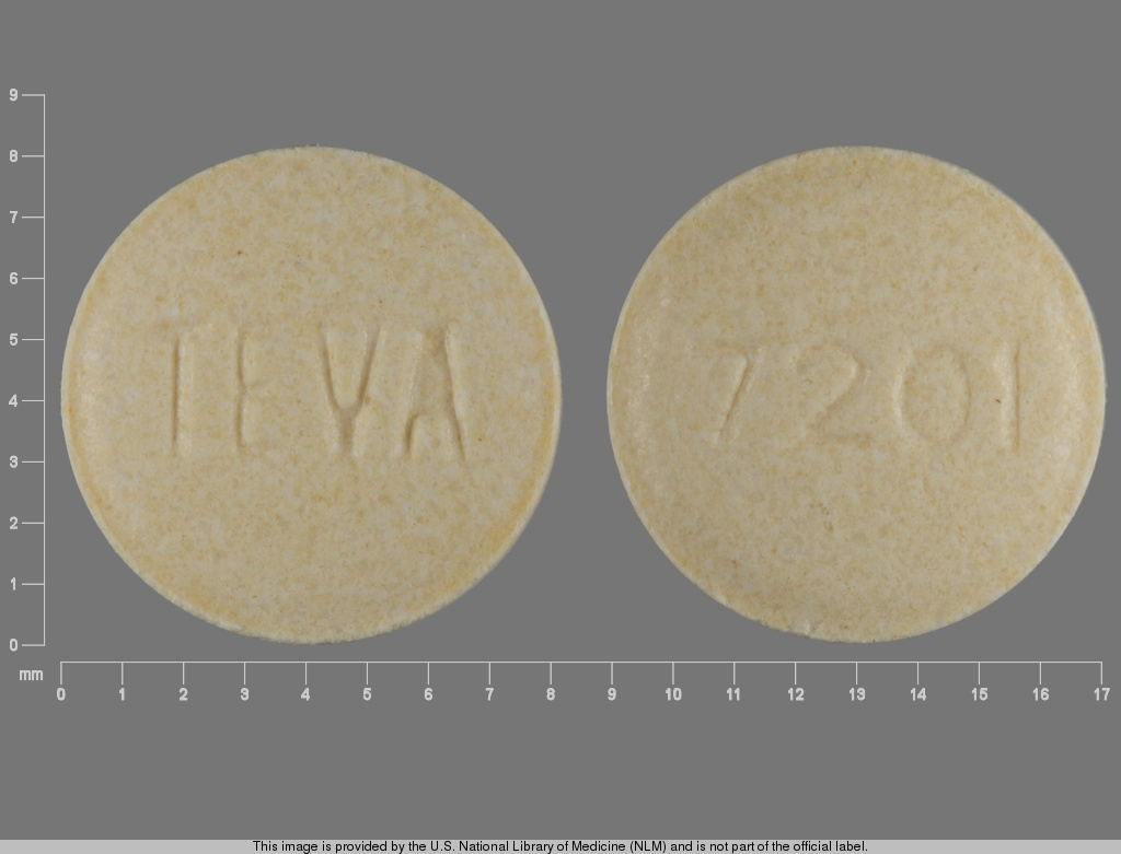 Yellow Round pill with imprint TEVA;7201 — Pravastatin sodium Pravastatin sodium 20 mg; (view 3)