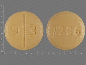 Yellow Round pill with imprint 9;3;7206 — Mirtazapine Mirtazapine 15 mg; (view 2)