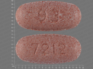 Red Oval pill with imprint 93;7212 — Metformin hydrochloride Metformin hydrochloride 750 mg; (view 2)