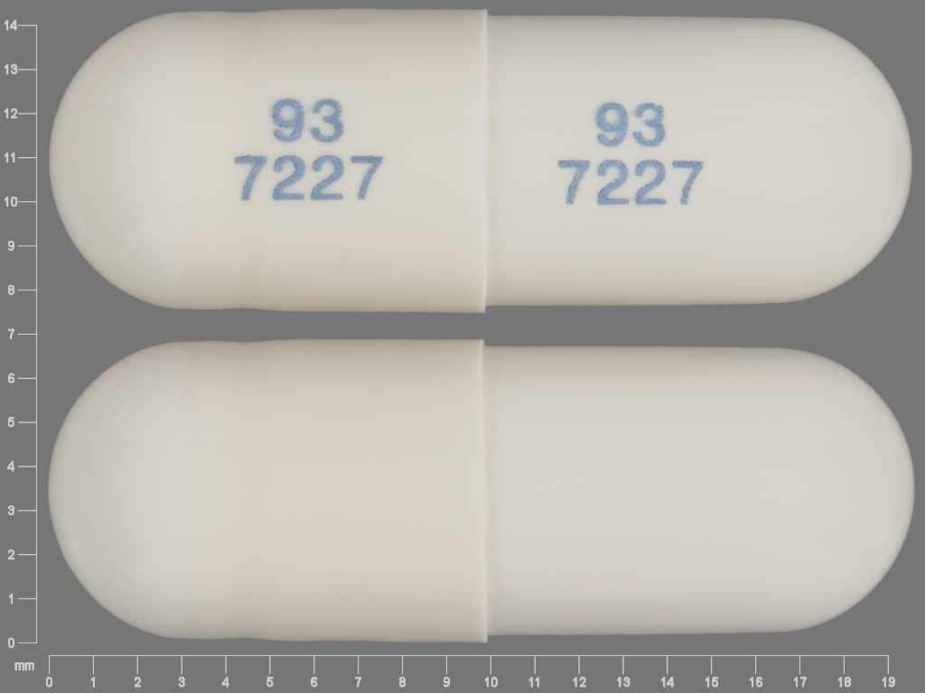 White Capsule pill with imprint 93;7227;93;7227 — Ribavirin 200 mg (view 2)