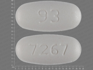 White Oval pill with imprint 93;7267 — Metformin hydrochloride Metformin hydrochloride 500 mg; (view 2)