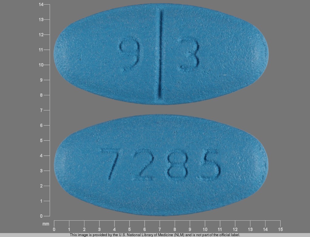 Blue Oval pill with imprint 9;3;7285 — Levetiracetam 250 mg (view 2)