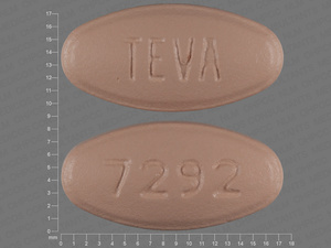 Orange Oval pill with imprint TEVA;7292 — Levofloxacin Levofloxacin 500 mg; (view 4)