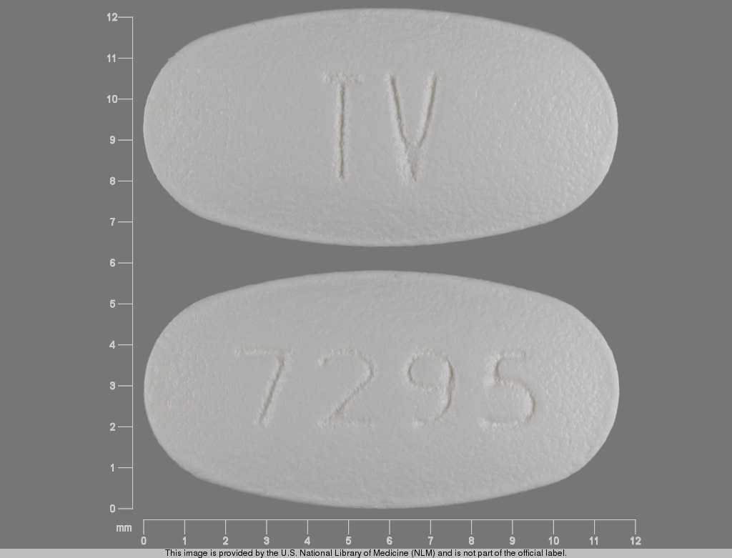 White Oval pill with imprint TV;7295 — Carvedilol 12.5 mg (view 2)