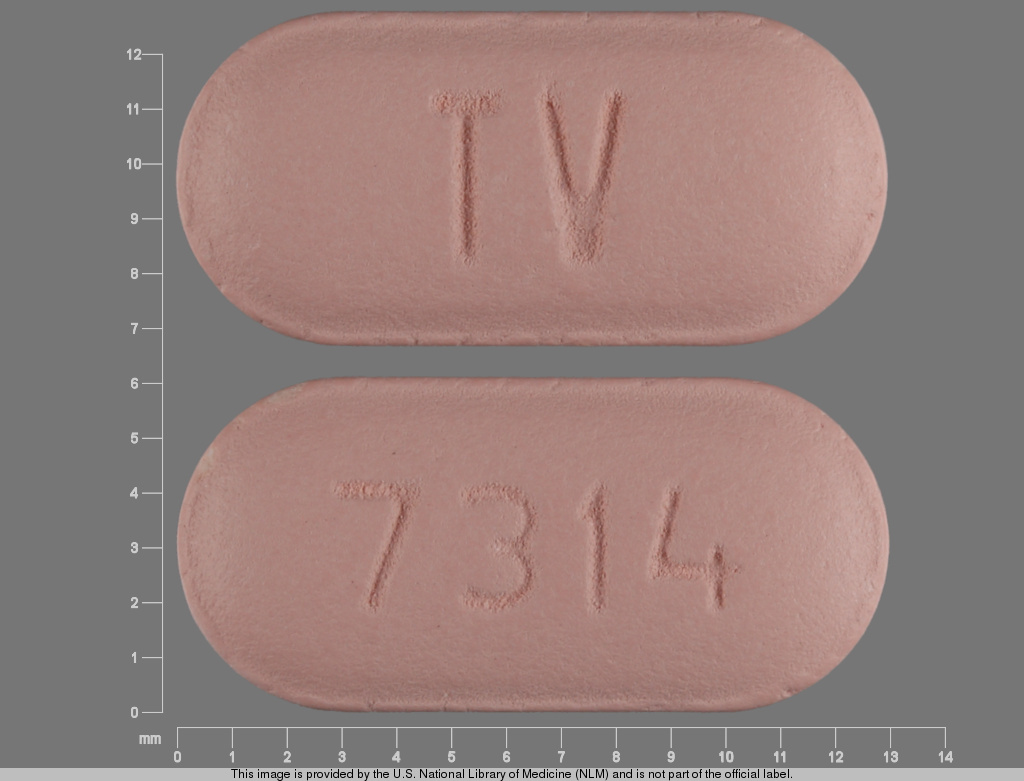 Pink Oval pill with imprint TV;7314 — Clopidogrel 75 mg (view 2)