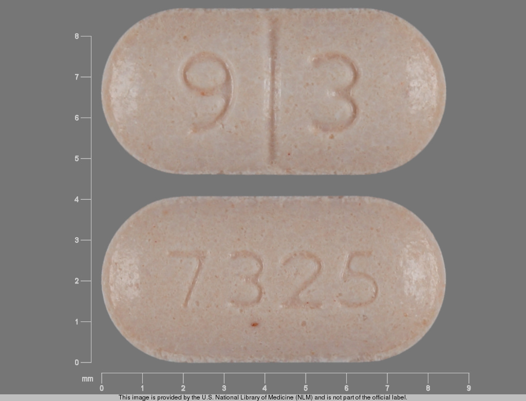 Orange Oval pill with imprint 9;3;7325 — Trandolapril Trandolapril 1 mg; (view 2)
