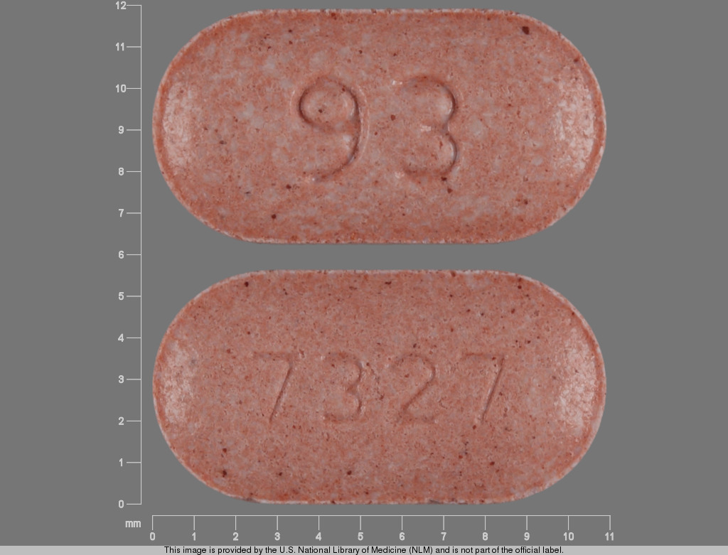Red Oval pill with imprint 93;7327 — Trandolapril 4 mg (view 2)