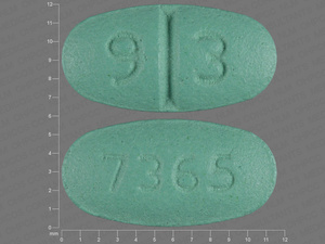 Green Oval pill with imprint 9;3;7365 — Losartan potassium Losartan potassium 50 mg; (view 2)