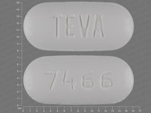 White Oval pill with imprint TEVA;7466 — Irbesartan Irbesartan 300 mg; (view 3)