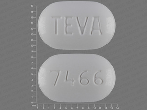White Oval pill with imprint TEVA;7466 — Irbesartan Irbesartan 300 mg; (view 4)