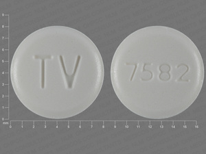 White Round pill with imprint TV;7582 — Aripiprazole Aripiprazole 20 mg; (view 2)