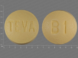 Yellow Round pill with imprint TEVA;B1 — Letrozole Letrozole 2.5 mg; (view 2)