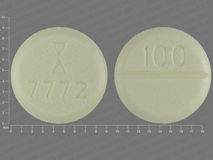 Yellow Round pill with imprint 7772;100 — Clozapine Clozapine 100 mg; (view 2)