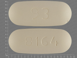 Yellow Oval pill with imprint 93;8164 — Quetiapine Quetiapine fumarate 300 mg; (view 2)