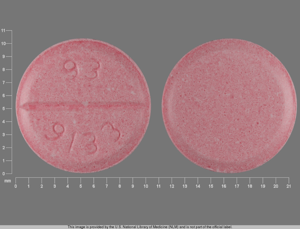 Pink Round pill with imprint 93;9133 — Amiodarone hydrochloride 200 mg (view 2)
