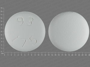White Round pill with imprint 93;175 — Quinidine sulfate Quinidine sulfate 300 mg; (view 2)