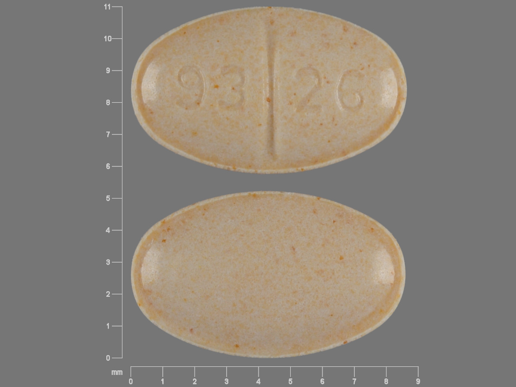 Yellow Oval pill with imprint 93;26 — Enalapril maleate 2.5 mg (view 2)
