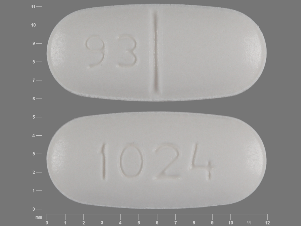 White Oval pill with imprint 1024;93 — Nefazodone hydrochloride 100 mg (view 2)