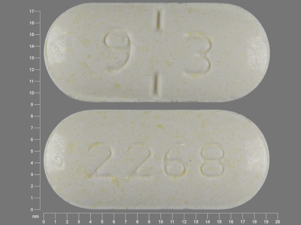 White Oval pill with imprint 9;3;2268 — Amoxicillin Amoxicillin 250 mg; (view 2)