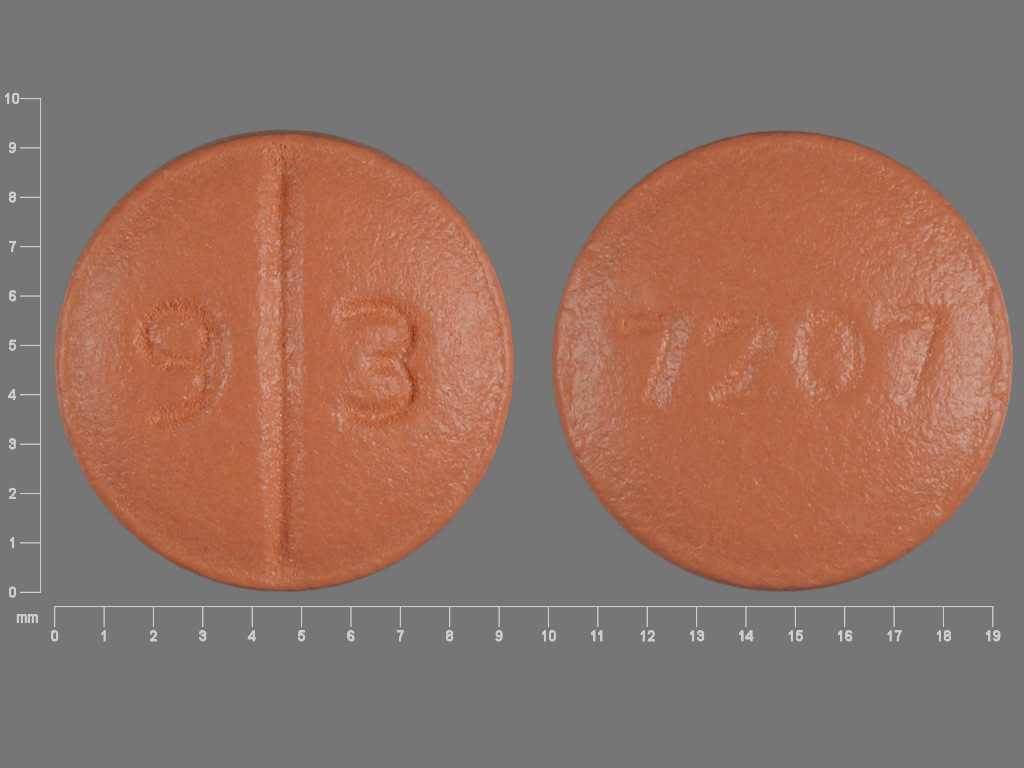 Red Round pill with imprint 9;3;7207 — Mirtazapine Mirtazapine 30 mg; (view 3)