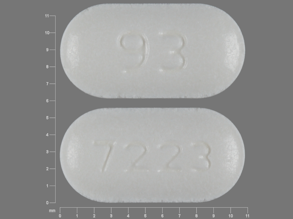White Oval pill with imprint 93;7223 — Fosinopril sodium 20 mg (view 2)