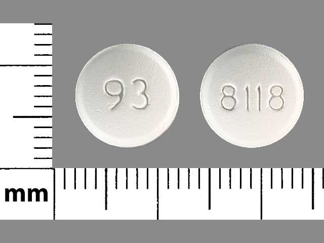 White Round pill with imprint 8118;93 — Famciclovir 250 mg (view 2)