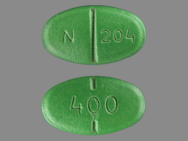 Green Oval pill with imprint N;204;400 — Cimetidine 400 mg (view 2)