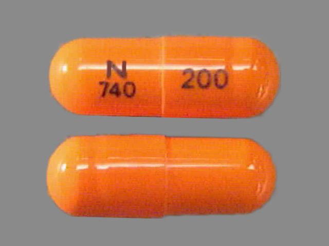 Orange Capsule pill with imprint N;740;200 — Mexiletine hydrochloride 200 mg (view 2)