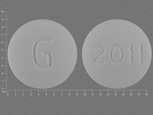 White Round pill with imprint G;2011 — Orphenadrine citrate Orphenadrine citrate 100 mg; (view 6)