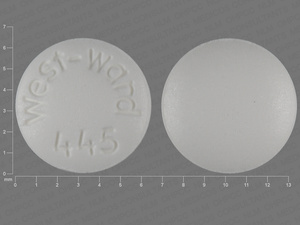 White Round pill with imprint West;ward;445 — Phenobarbital Phenobarbital 15 mg; (view 2)