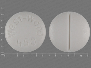 White Round pill with imprint West;ward;450 — Phenobarbital Phenobarbital 30 mg; (view 2)