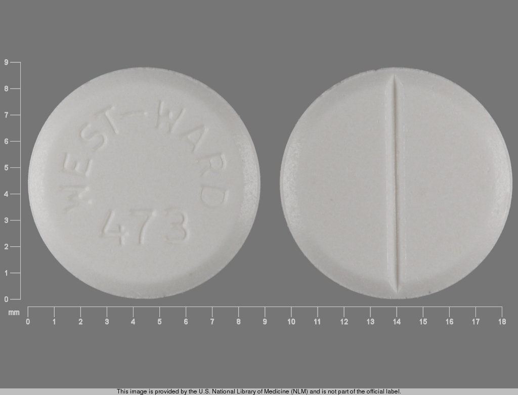 White Round pill with imprint WEST;WARD;473 — Prednisone Prednisone 10 mg; (view 2)