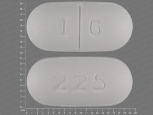 White Capsule pill with imprint I;G;225 — Gemfibrozil Gemfibrozil 600 mg; (view 2)