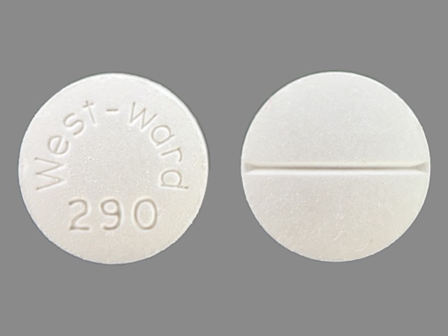 White Round pill with imprint West;ward;290 — Methocarbamol Methocarbamol 500 mg; (view 2)