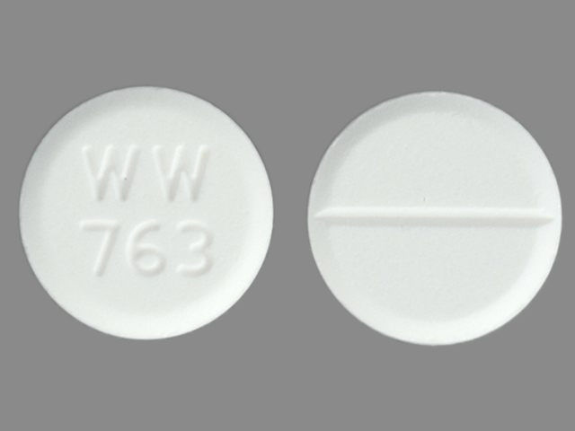 White Round pill with imprint WW;763 — Trihexyphenidyl hydrochloride Trihexyphenidyl hydrochloride 5 mg; (view 2)