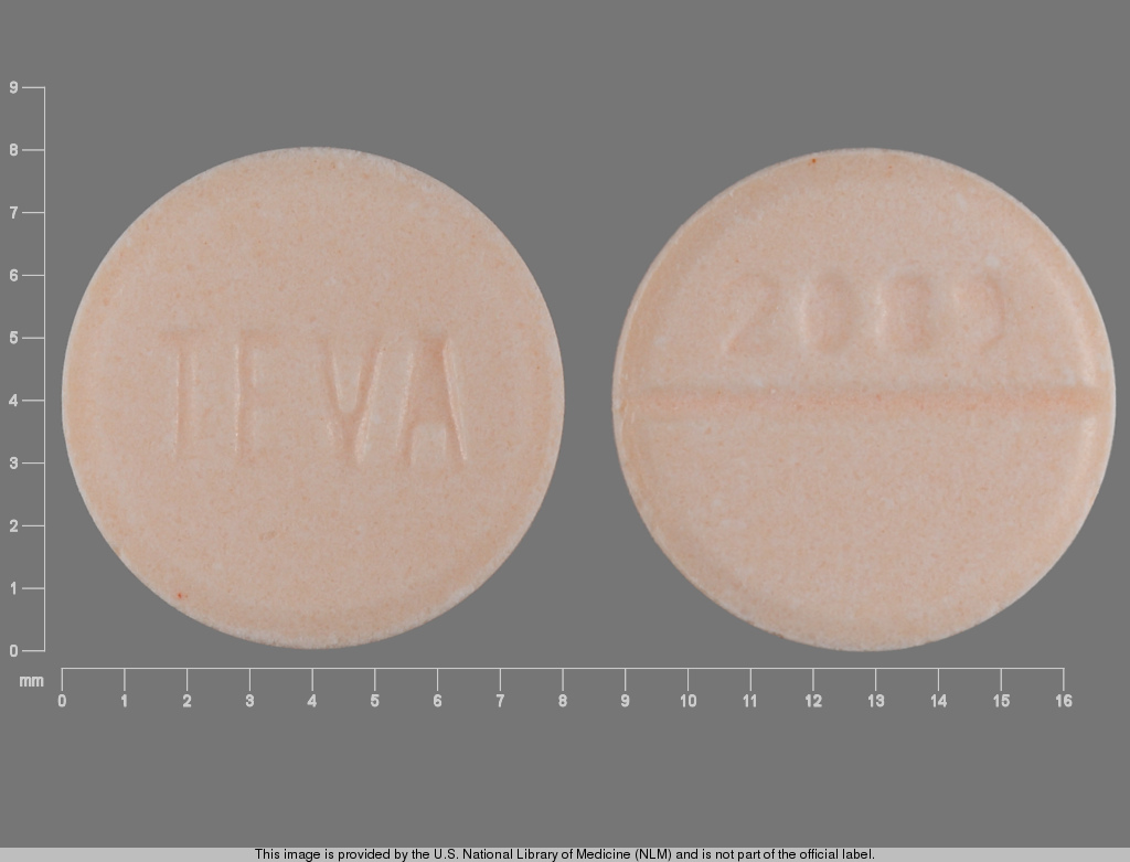 Orange Round pill with imprint TEVA;2089 — Hydrochlorothiazide 50 mg (view 2)
