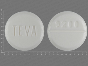 White Round pill with imprint 9200;TEVA — Glipizide Glipizide 10 mg; (view 2)