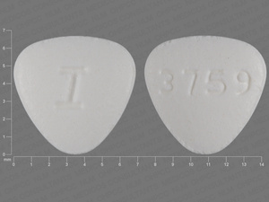 White Triangle pill with imprint I;3759 — Lisinopril Lisinopril 10 mg; (view 2)
