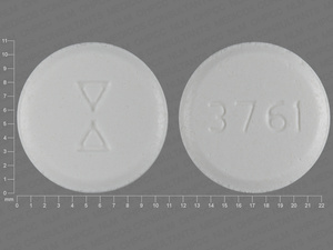 White Round pill with imprint 3761 — Lisinopril Lisinopril 40 mg; (view 2)