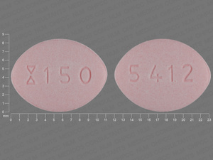 Pink Oval pill with imprint 5412;150 — Fluconazole Fluconazole 150 mg; (view 2)