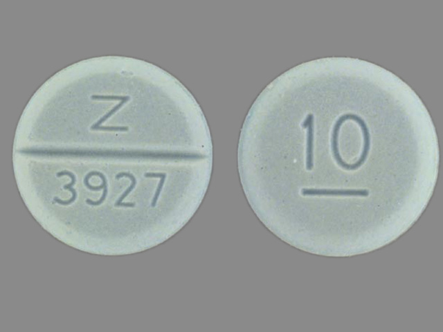 Blue Round pill with imprint 3927;TEVA — Diazepam 10 mg (view 2)