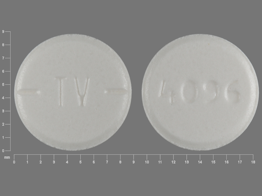 White Round pill with imprint 4096;TV — Baclofen Baclofen 10 mg; (view 3)