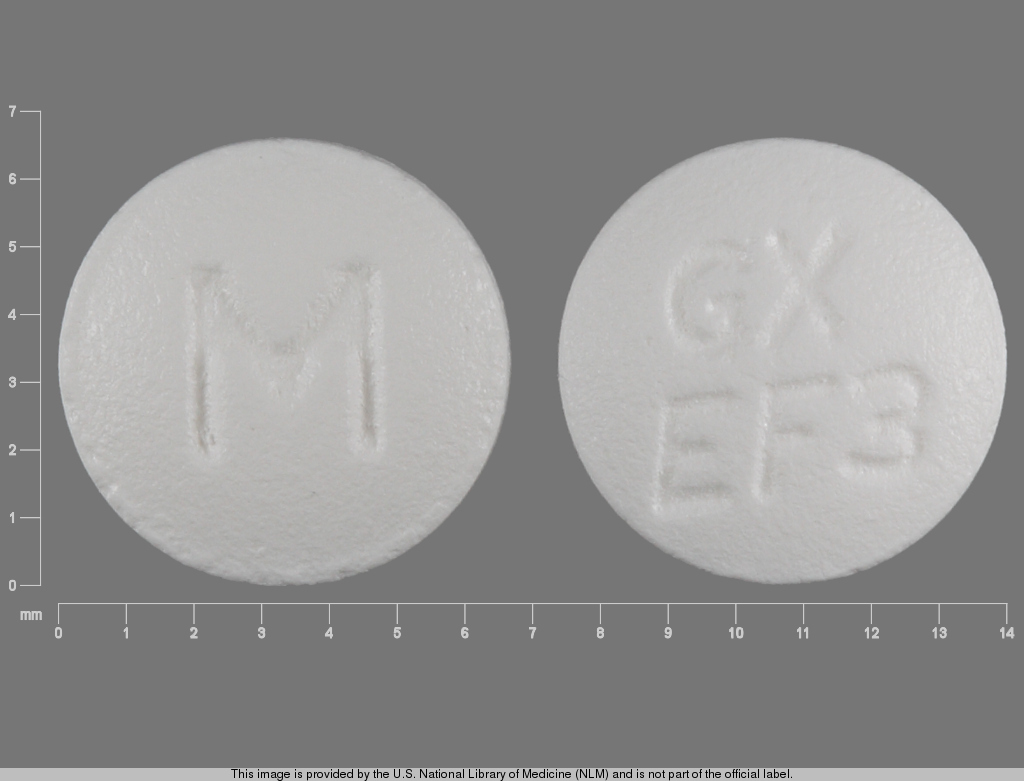White Round pill with imprint GX;EF3;M — Myleran Busulfan 2 mg; (view 2)