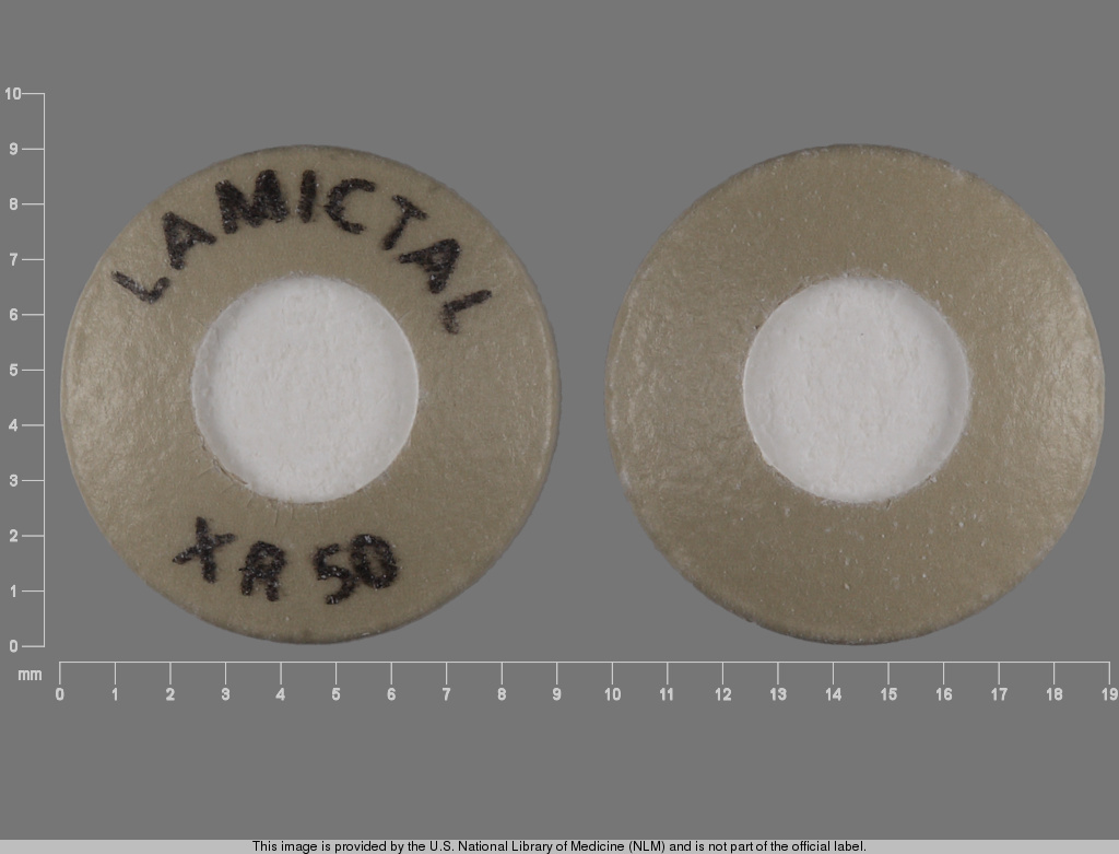 Green Round pill with imprint LAMICTAL;XR;50 — Lamictal Lamotrigine 50 mg; (view 4)